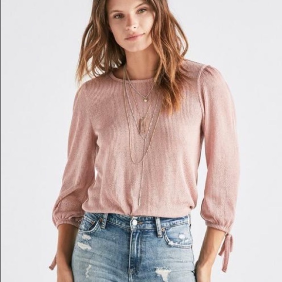 Lucky Brand Balloon Sleeve Tied Top- Medium- NWT - Picture 1 of 11
